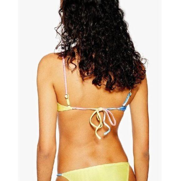 TOPSHOP Tie Dye Ribbed Crop Bikini Top - Picture 2 of 6